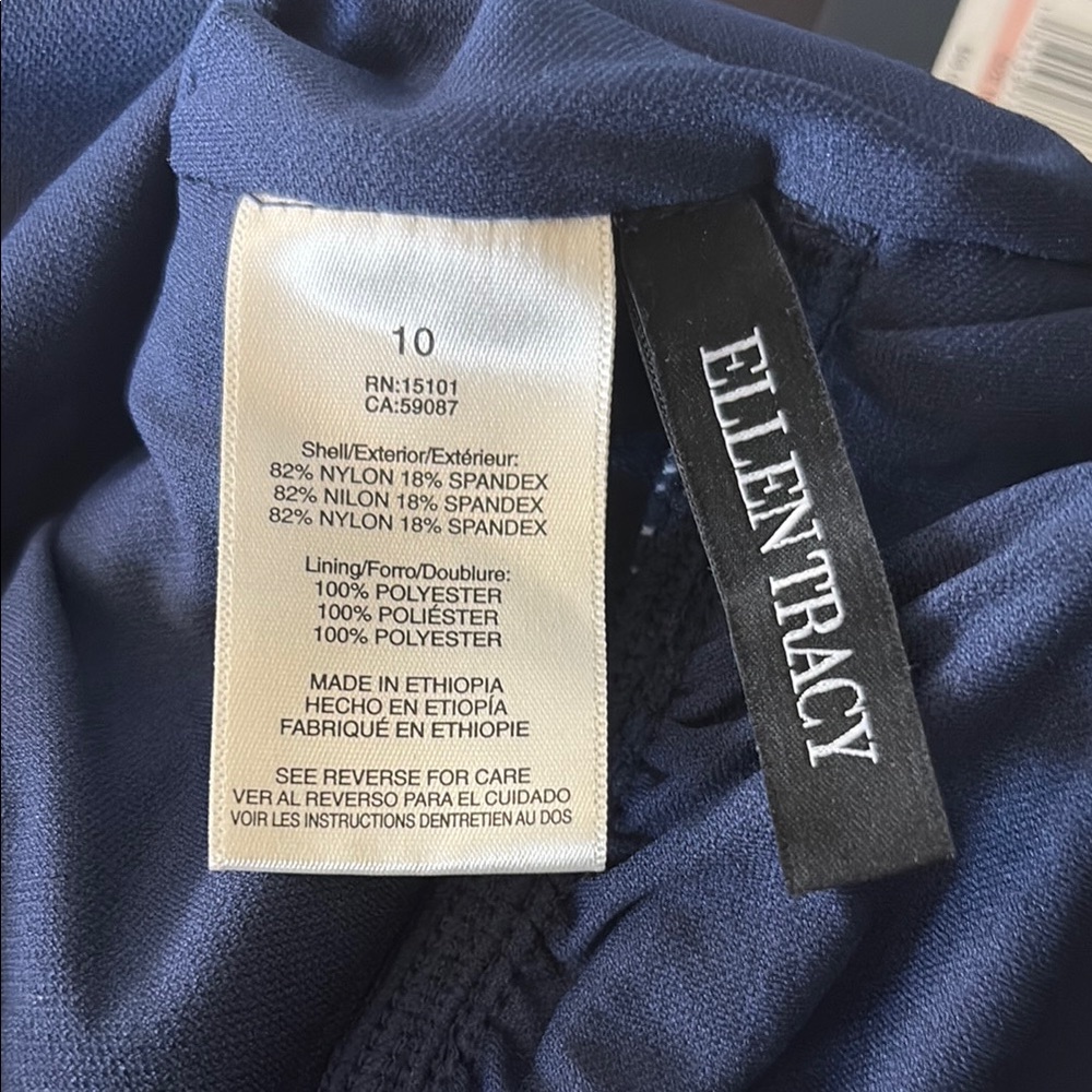 Ellen Tracy Dark Blue Shell Pattern Swimsuit - image 6